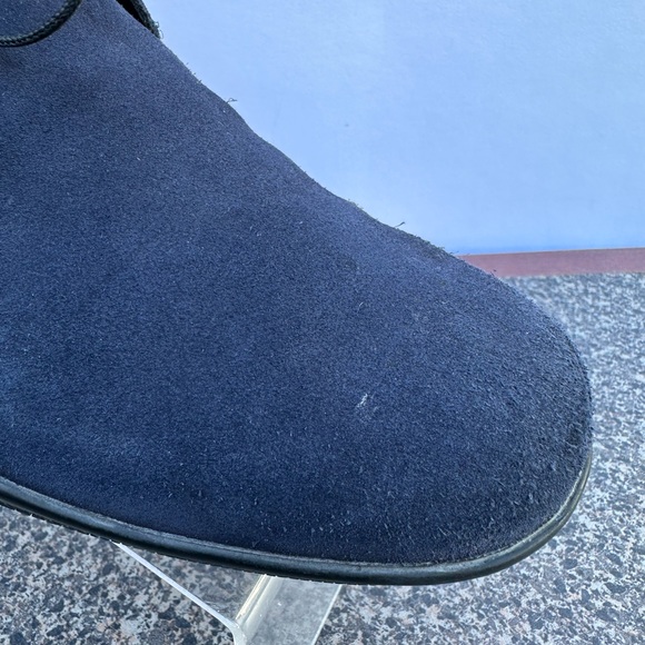 Prada Chelsea Chukka Boots Suede Navy Blue Mens 12. - Picture 4 of 12